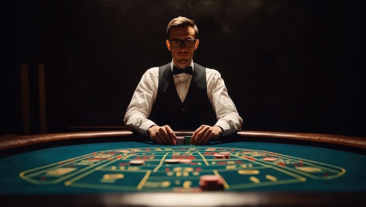 Asia Gaming live-dealer studio with professional croupiers managing real-time card and roulette games on lxgroup hoktoto
